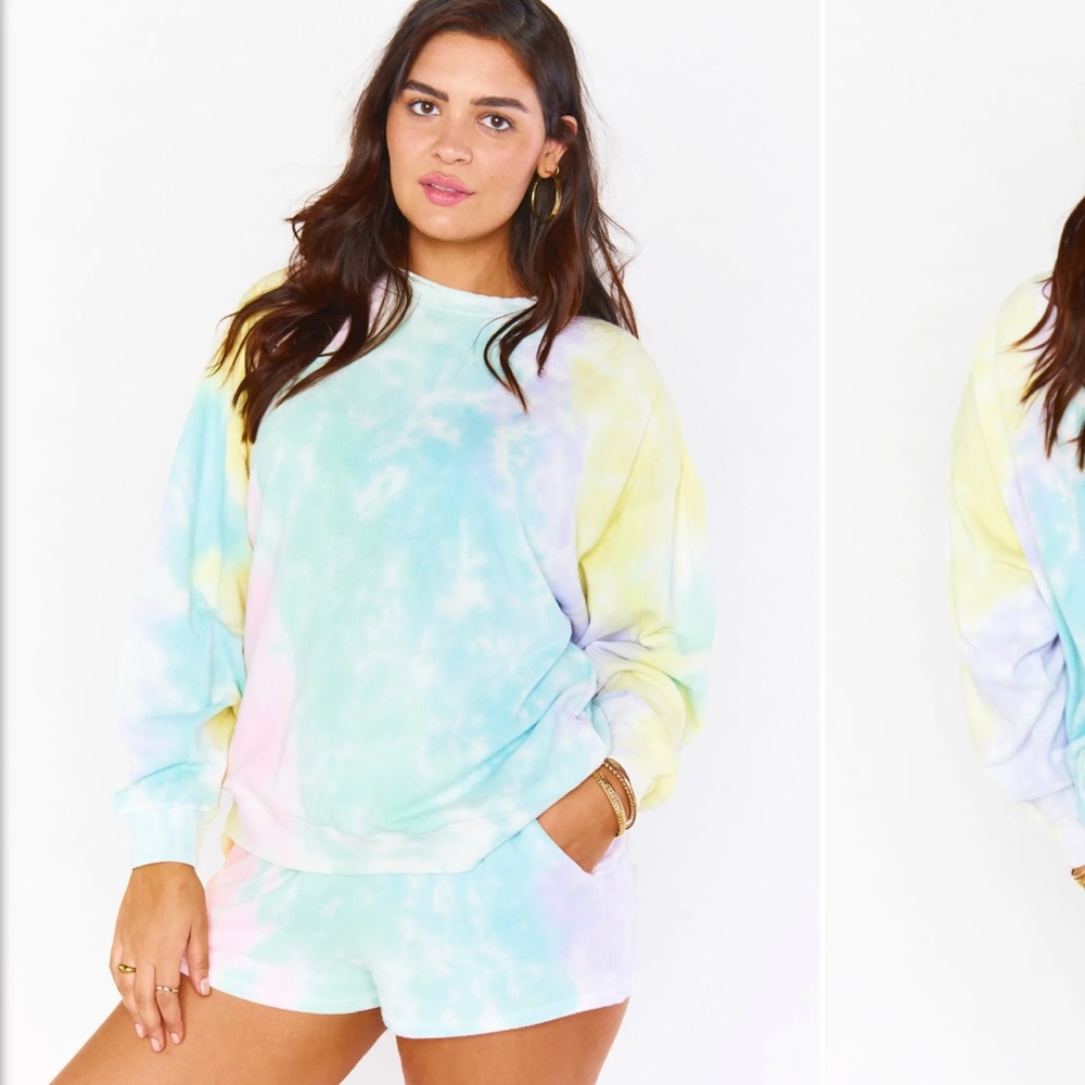 Show Me Your Mumu Boyfriend Rainbow Tye Dye Sweatshirt